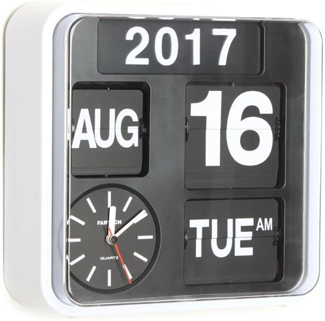 antique gray square metal box flip calendar clock|Retro Calendar Clock .